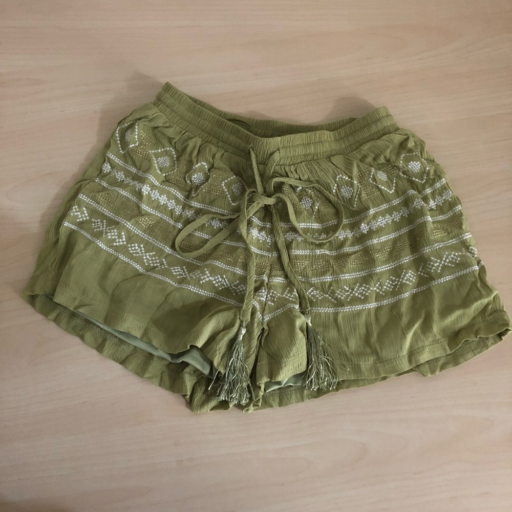 Embroidered Drawstring Shorts